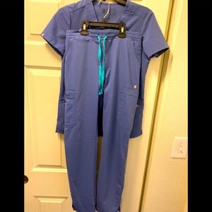 Figs scrubs sky blue set